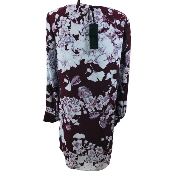 NWT BCBG MaxAzria Ashton Floral Layered Dress Long Sleeve Size M - Picture 4 of 10